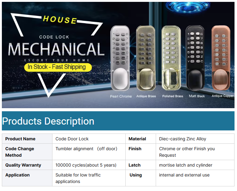 Mechanical combination lock -- Model No.:GT-DH201